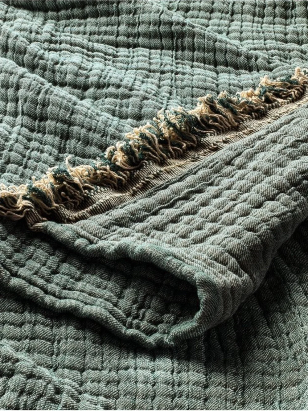 Casaluna Teal Green Cotton Quilted Coverlet Set Sz full/queen